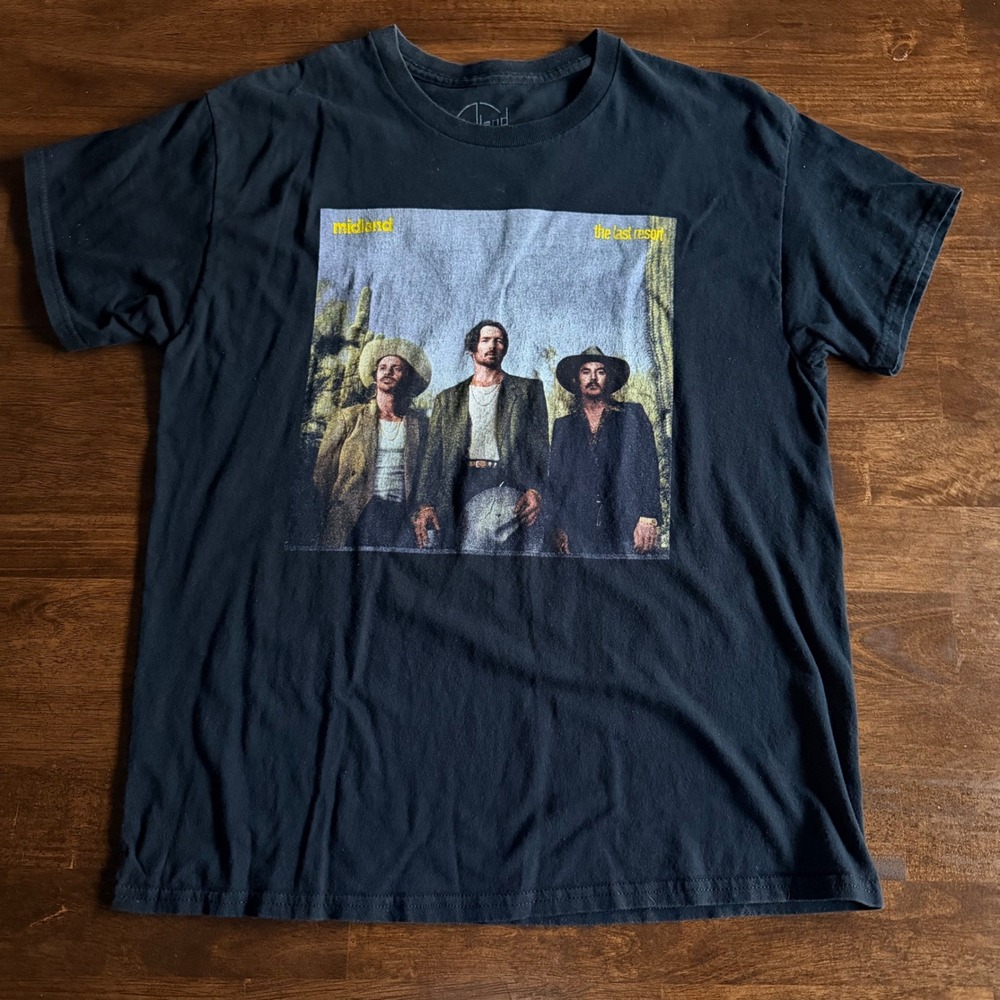 Midland The Last Resort Tour T-Shirt Mens Large Black Country Music Concert Tee